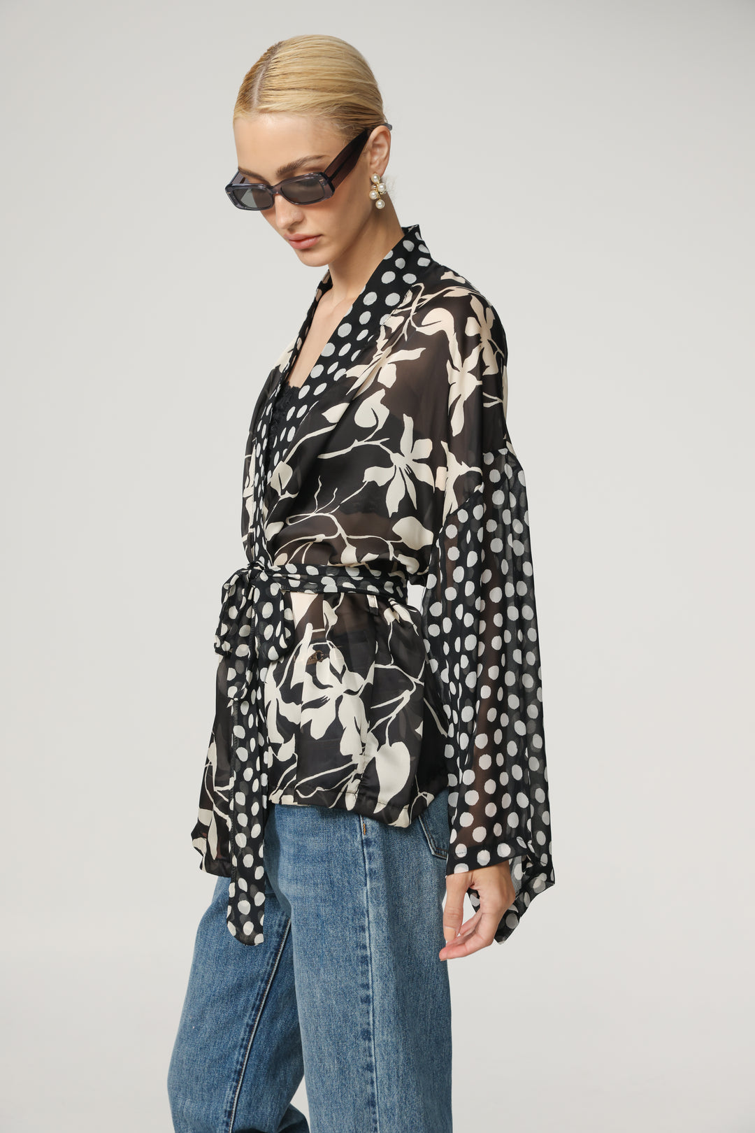 Floral/Dots Short Kimono