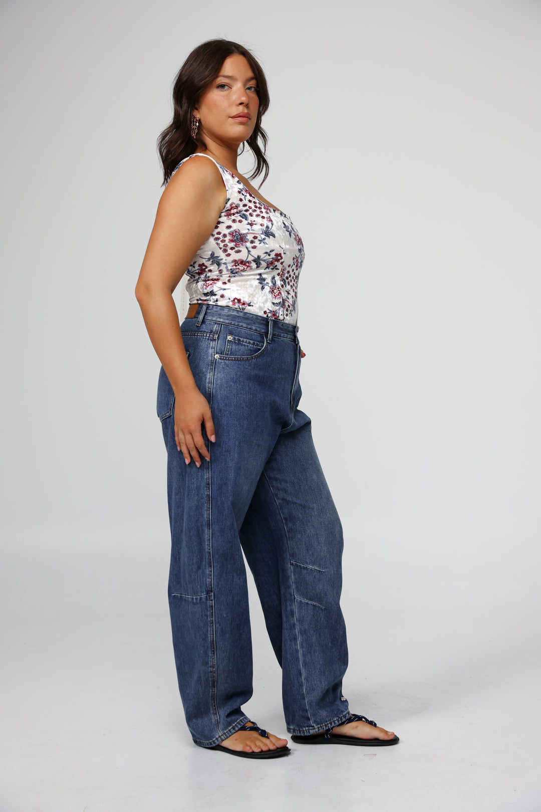 Corset Floral Velvet Tank
