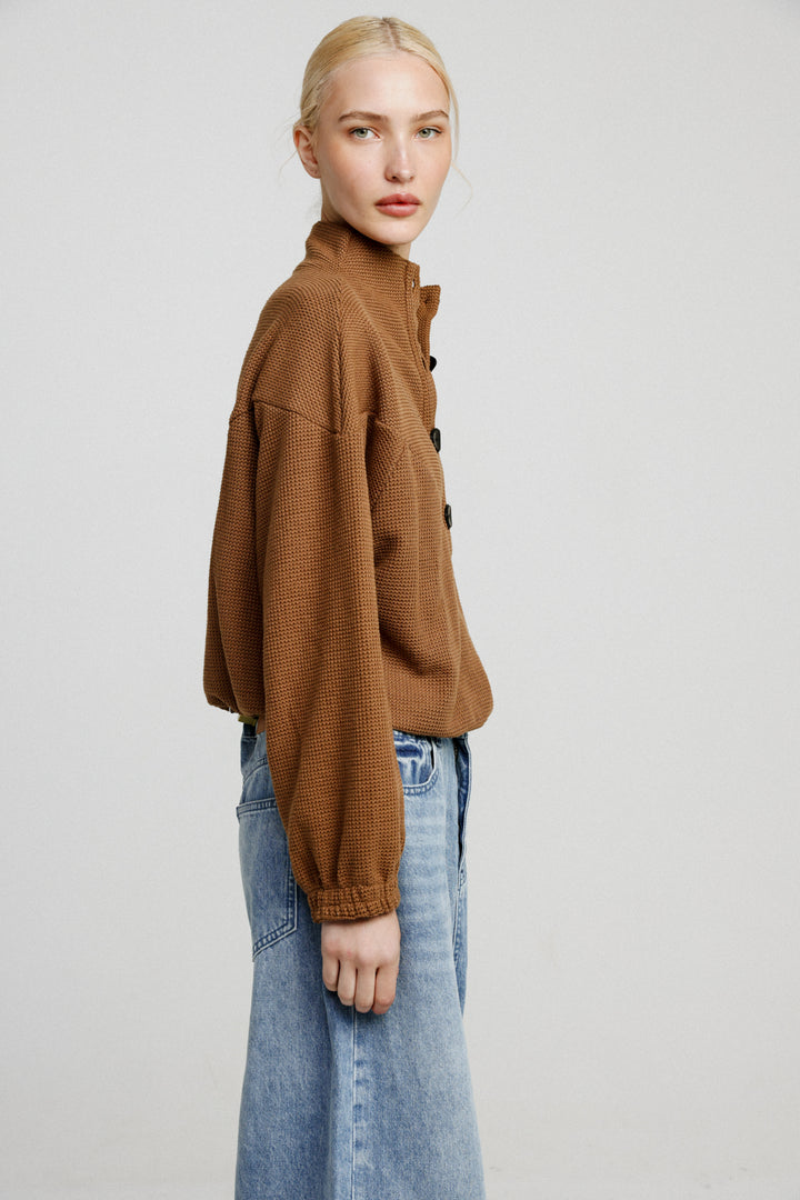 Winter Camel Waffle Sweatshirt