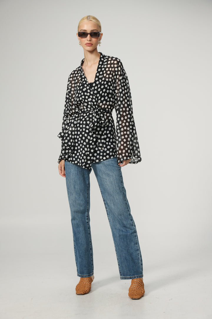 Dots Short Kimono