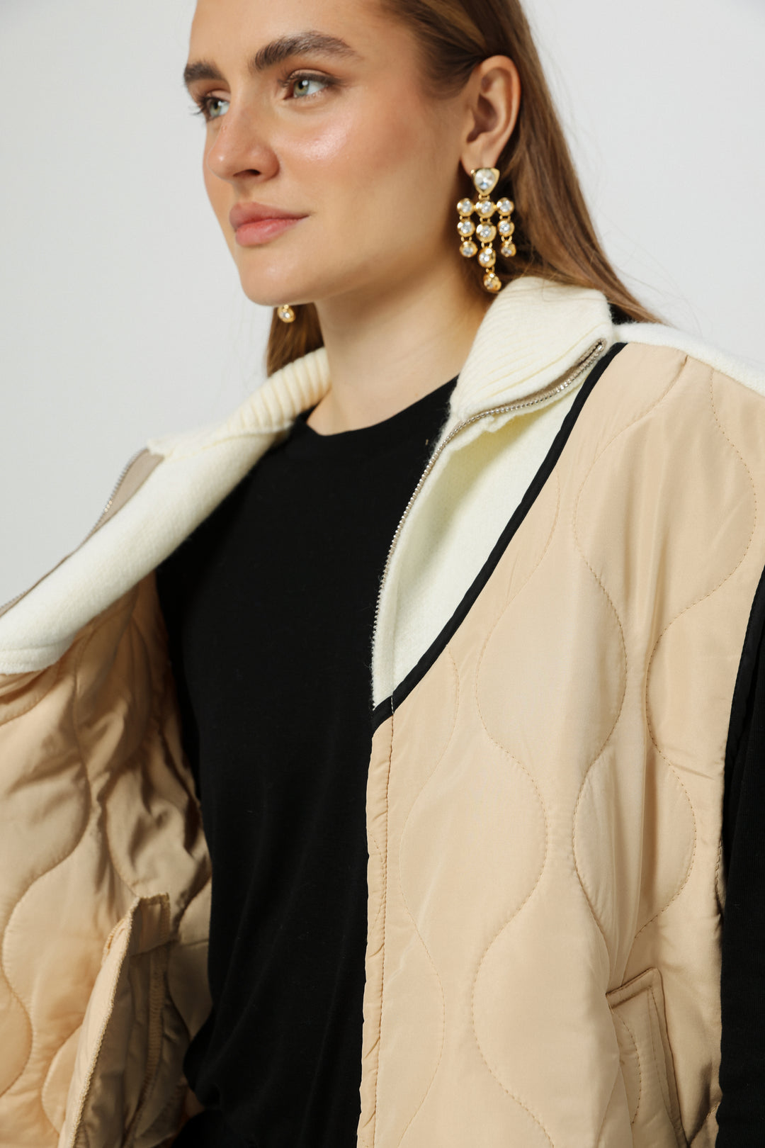 Mixed Cream Quilted Vest