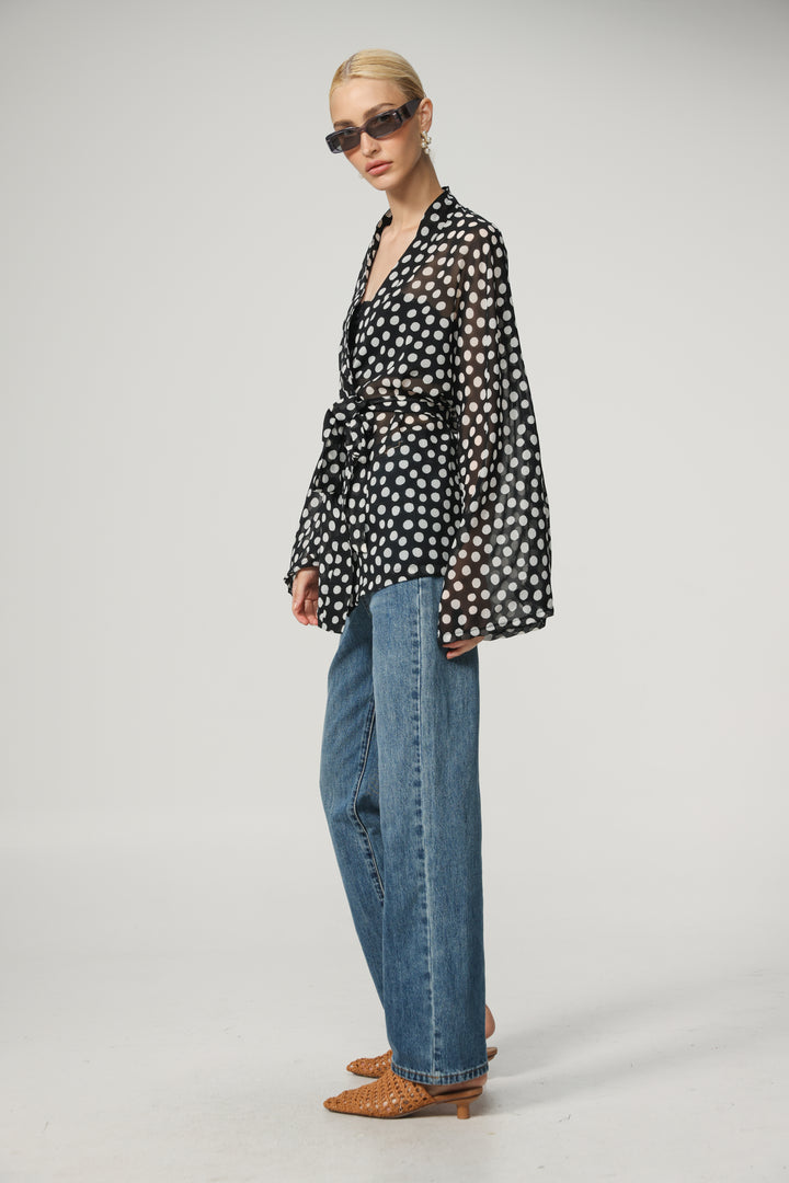 Dots Short Kimono
