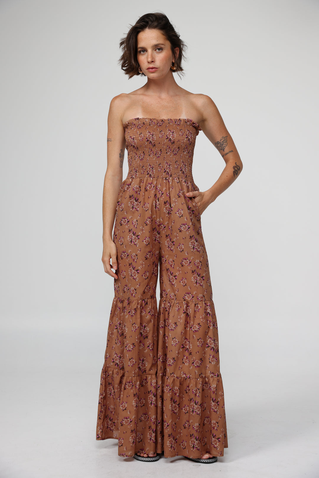 Centara Floral Jumpsuit אוברול פרחוני ארוך