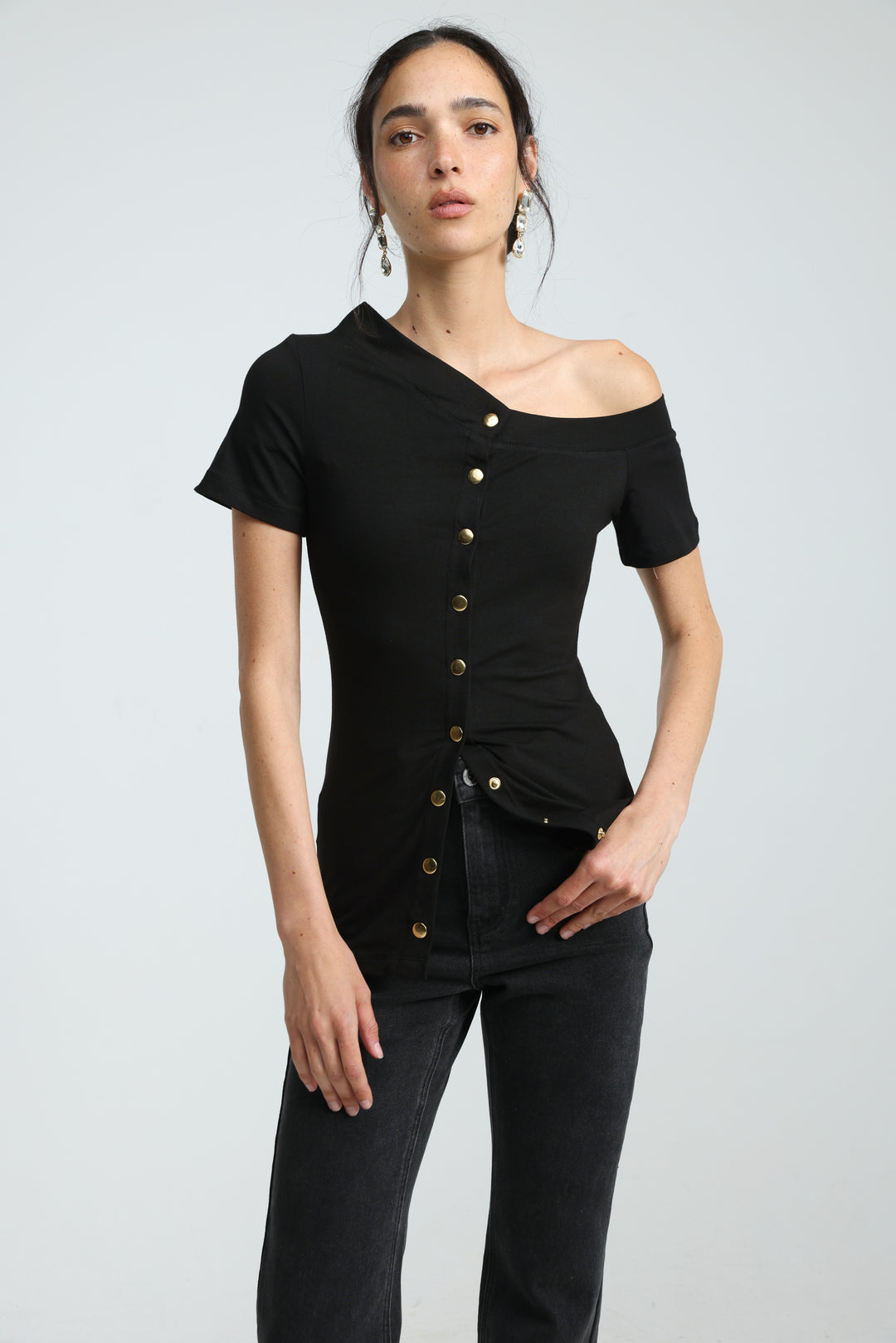 Luna Snaps Black Top