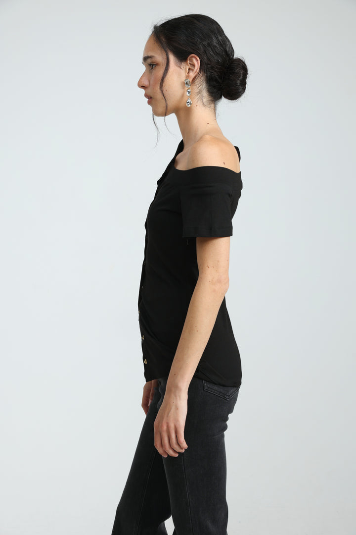 Luna Snaps Black Top
