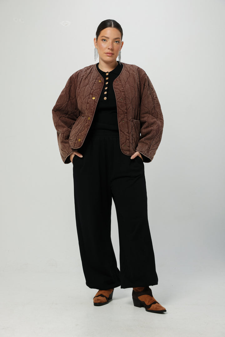 Dear Wine Quilted Coat