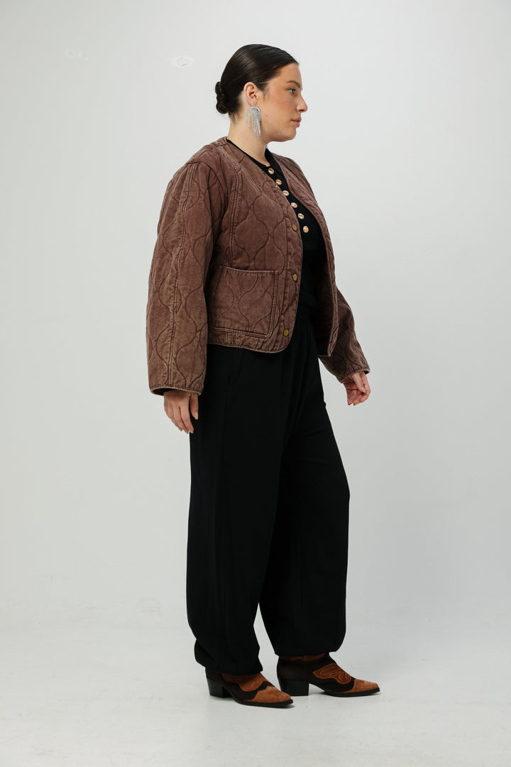 Dear Wine Quilted Coat