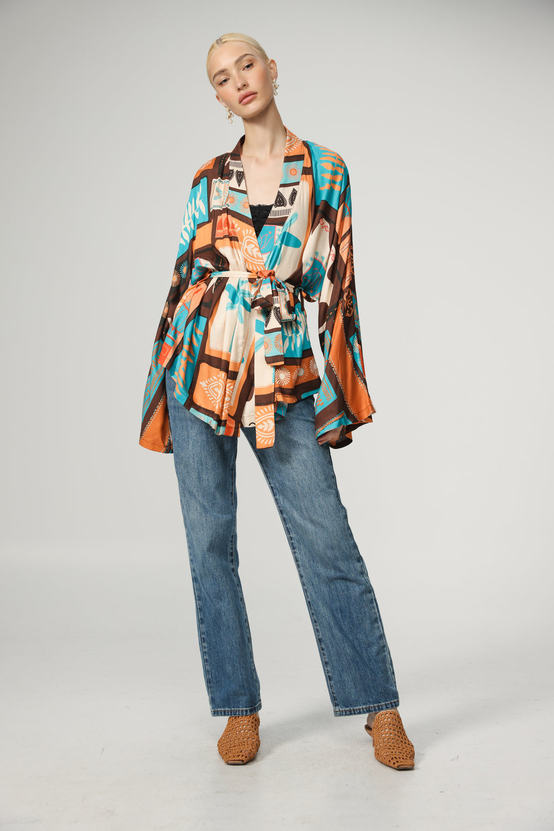 Graphic Short Kimono