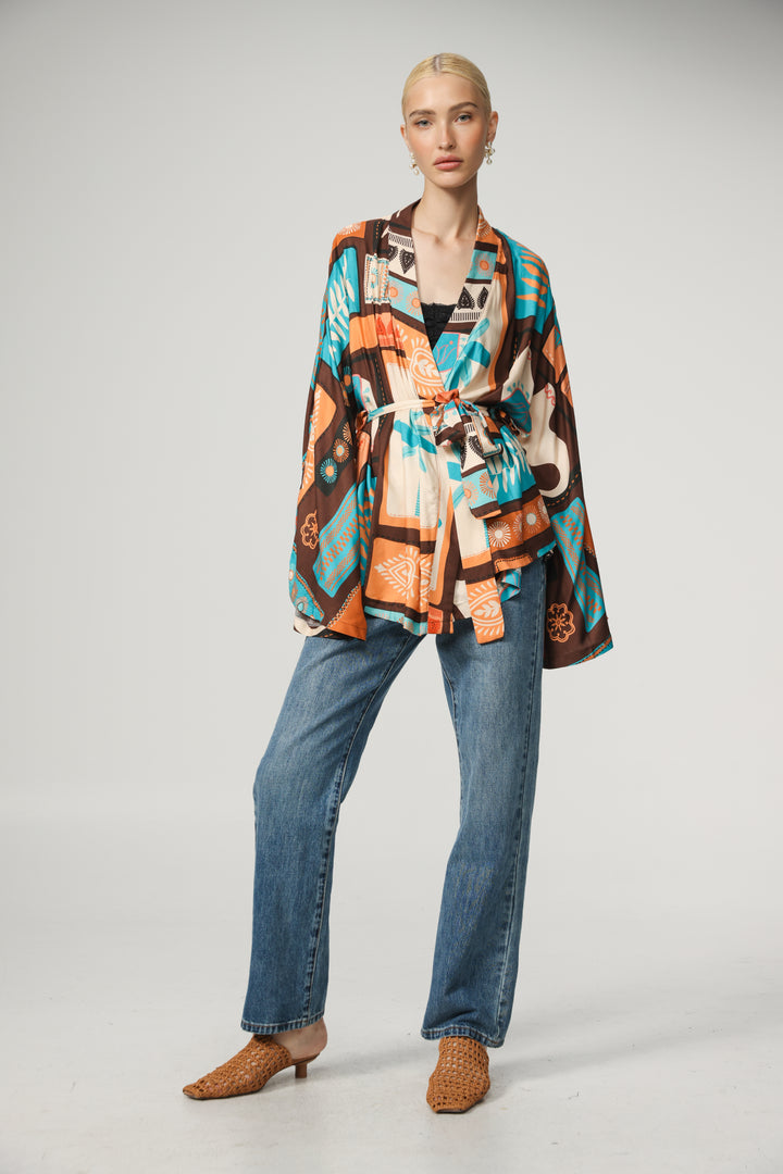 Graphic Short Kimono