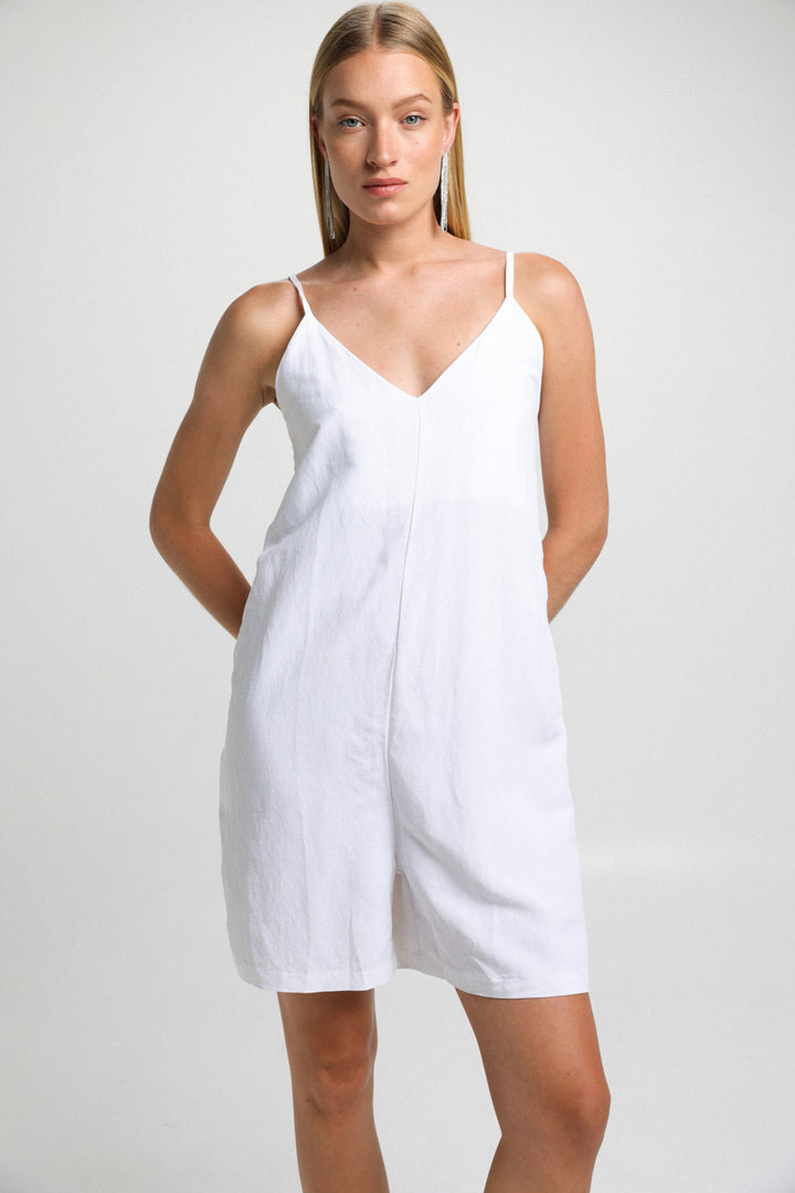 Linen White Jumpsuit