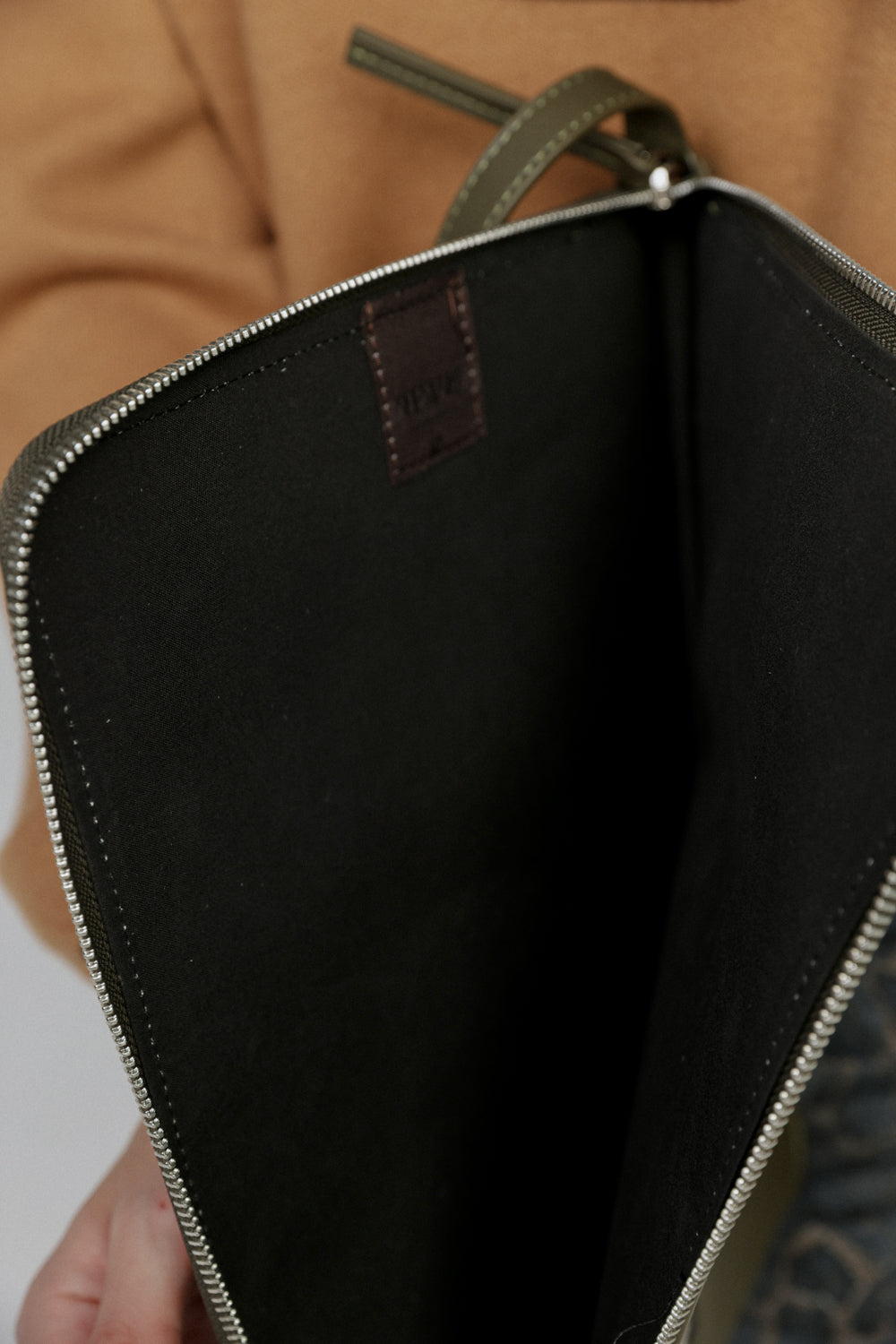 Olive Leather Laptop Bag
