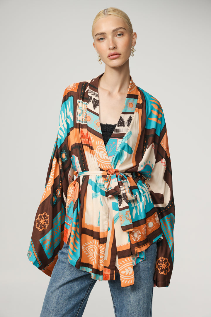 Graphic Short Kimono