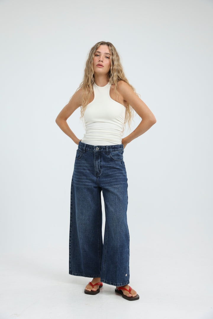 Star 418 Blue Cropped Denim