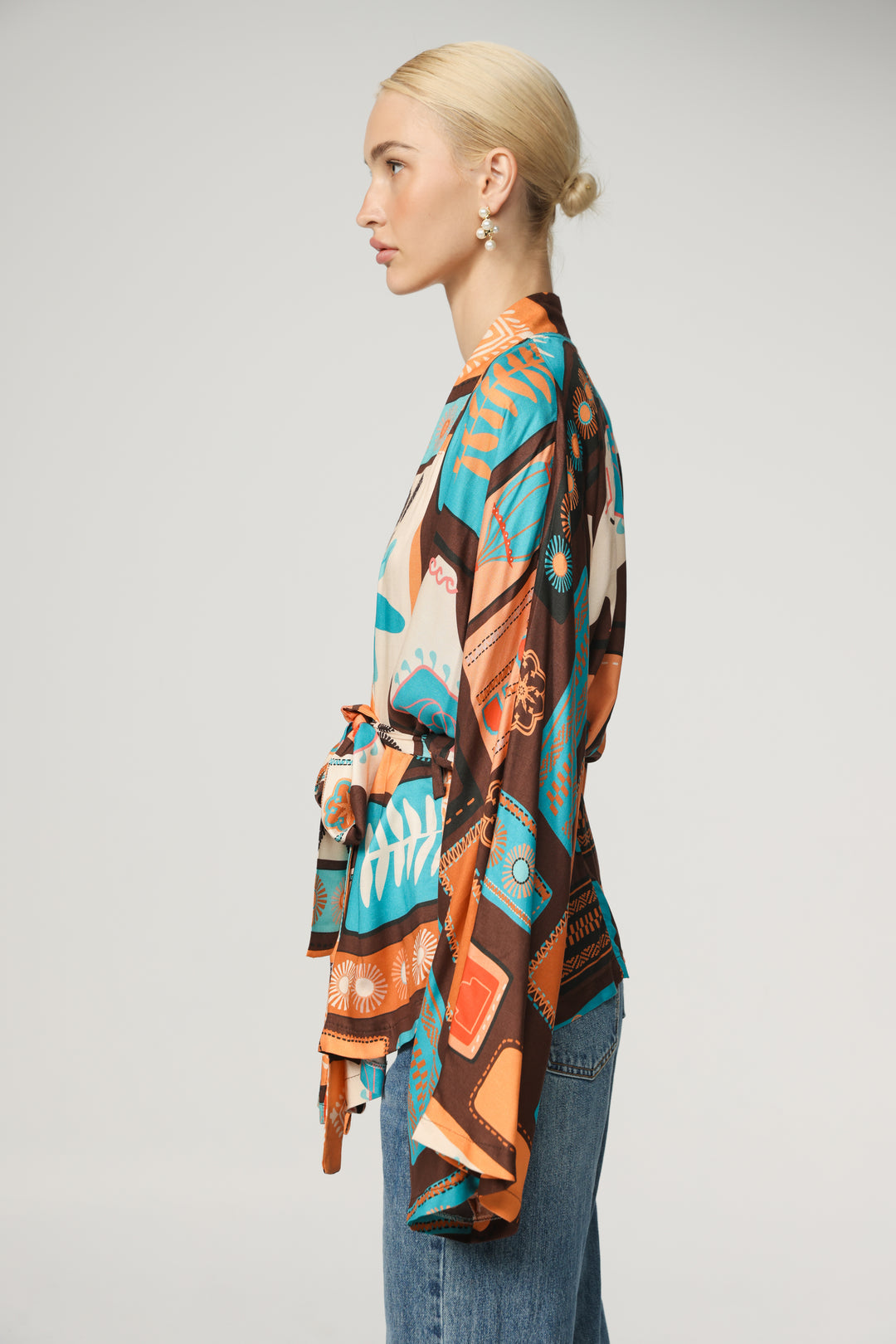 Graphic Short Kimono
