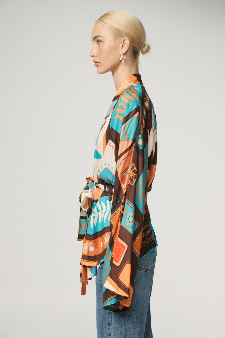 Graphic Short Kimono