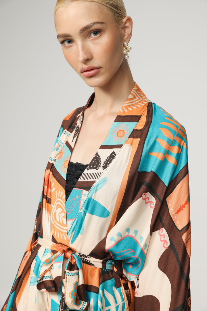 Graphic Short Kimono