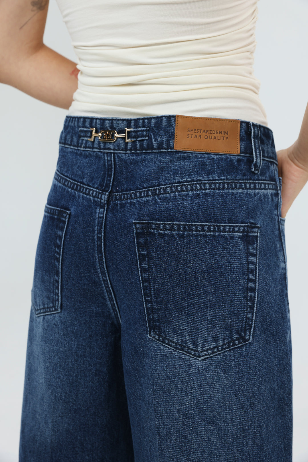 Star 418 Blue Cropped Denim