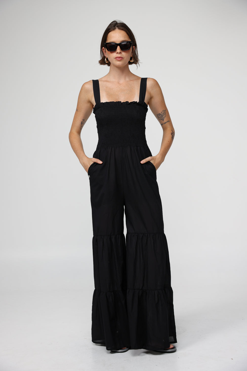 אוברול ארוך שחור Centara Black Jumpsuit 
