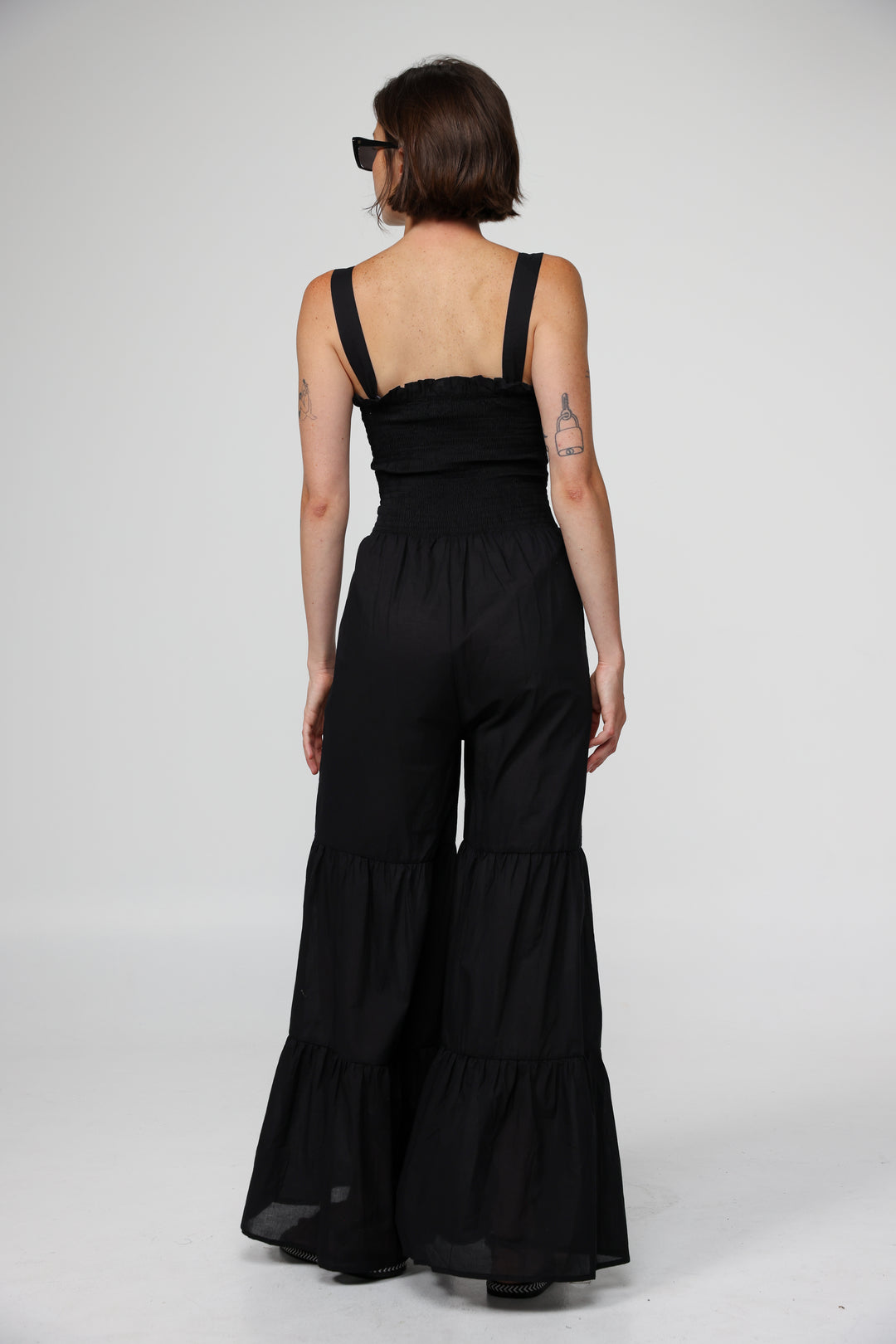 אוברול שחור כתפיות גב Centara Black Jumpsuit 