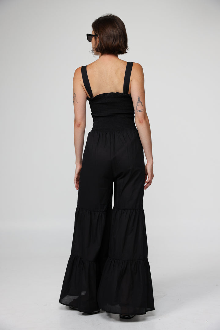 אוברול שחור כתפיות גב Centara Black Jumpsuit 