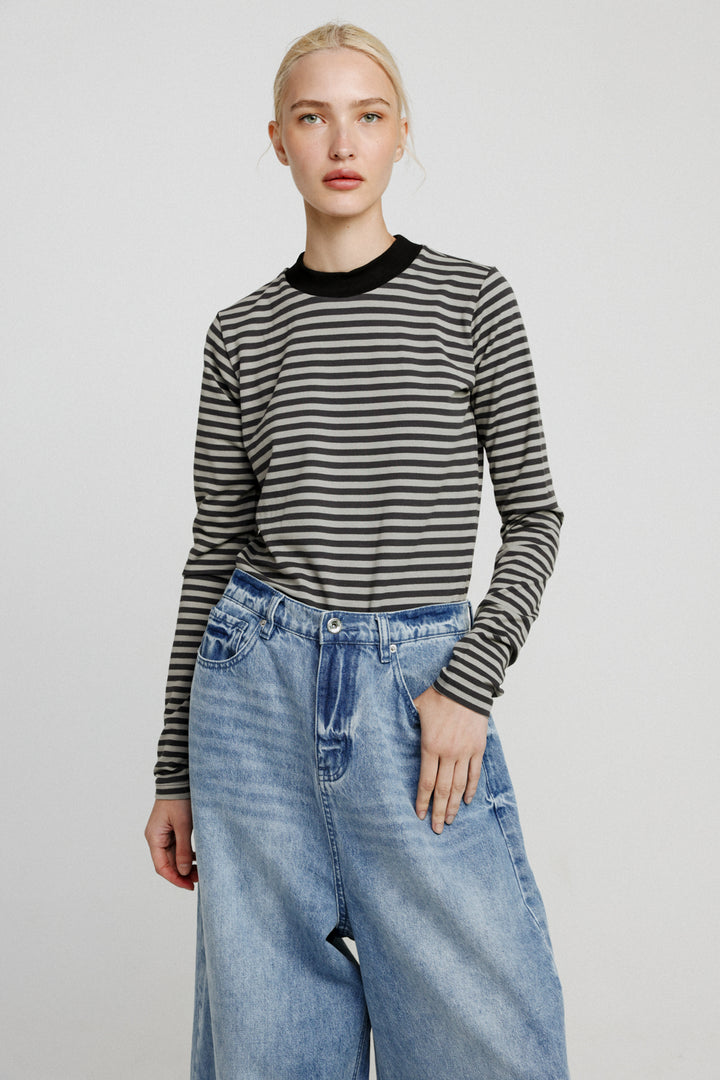 Rebasically Coal&Grey Stripes Shirt