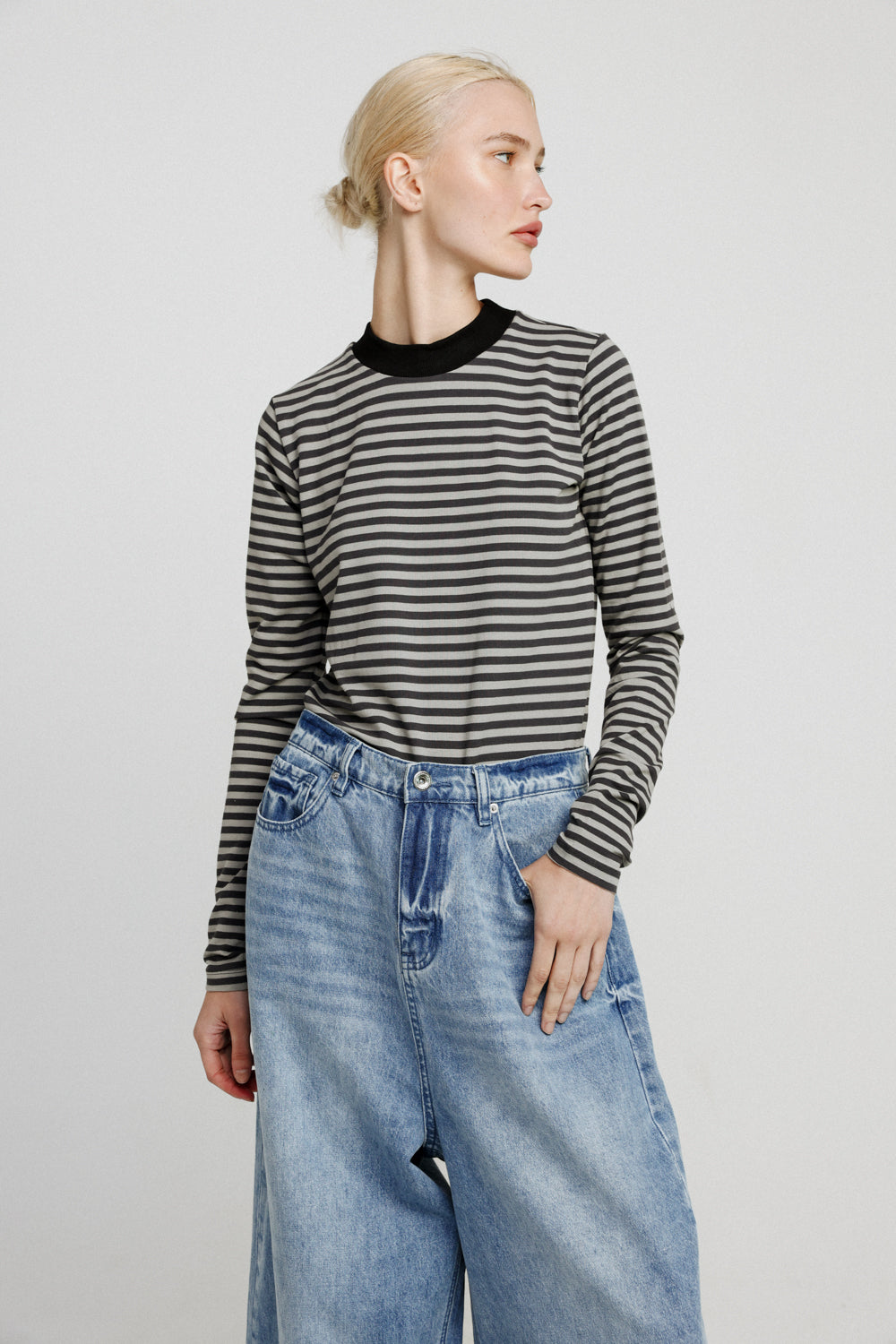 Rebasically Coal&Grey Stripes Shirt