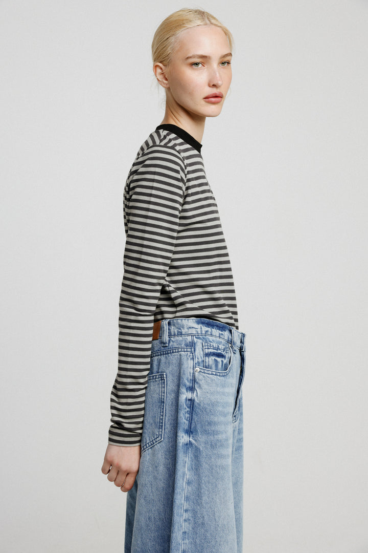 Rebasically Coal&Grey Stripes Shirt