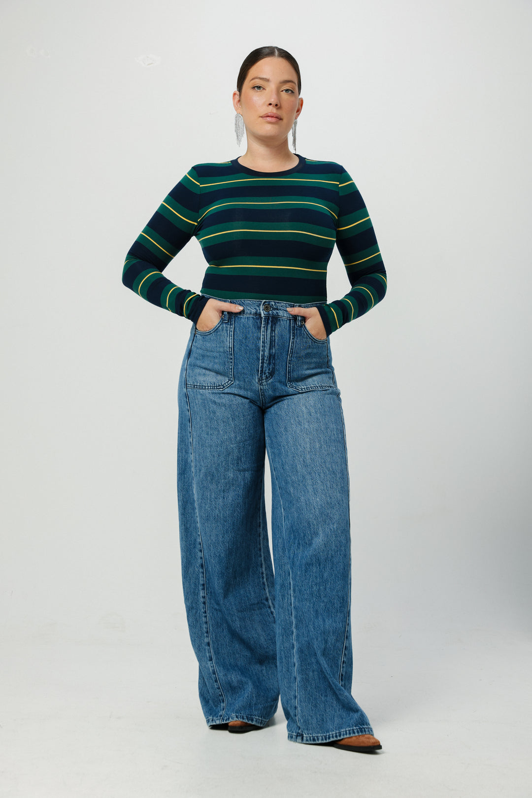Everyday Grey Stripes Bodysuit