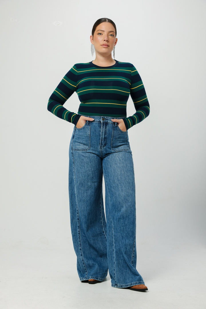 Everyday Grey Stripes Bodysuit