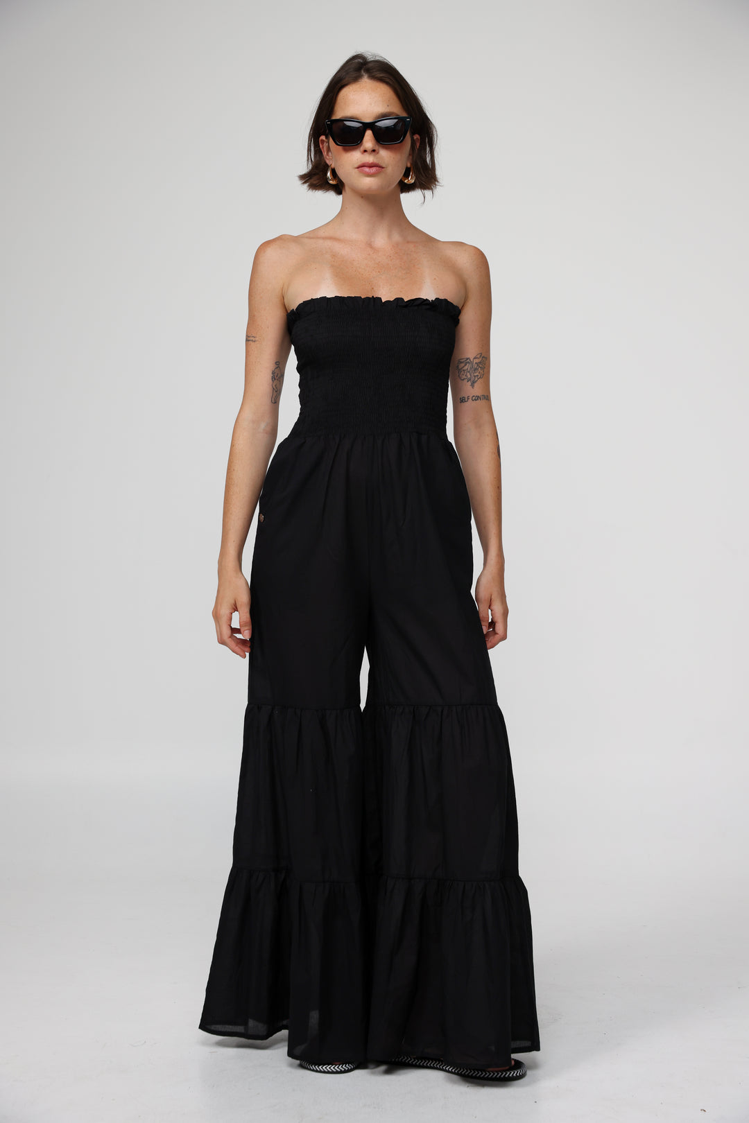 Centara Black Jumpsuit אוברול סטרפלס שחור