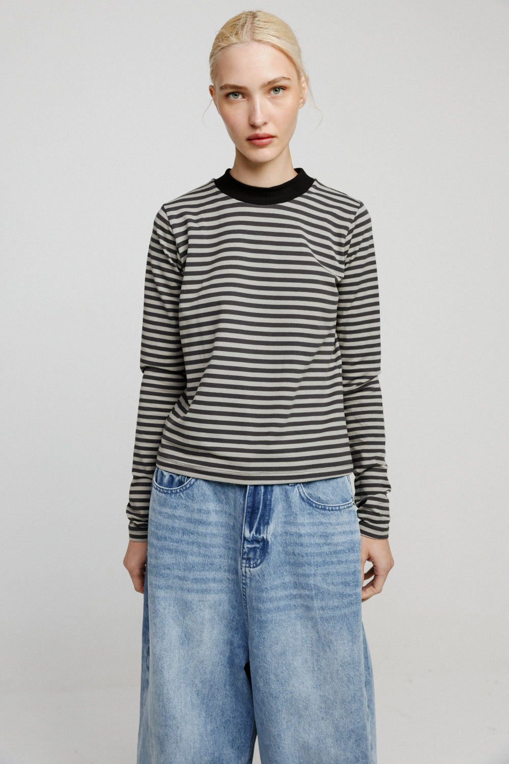 Rebasically Coal&Grey Stripes Shirt