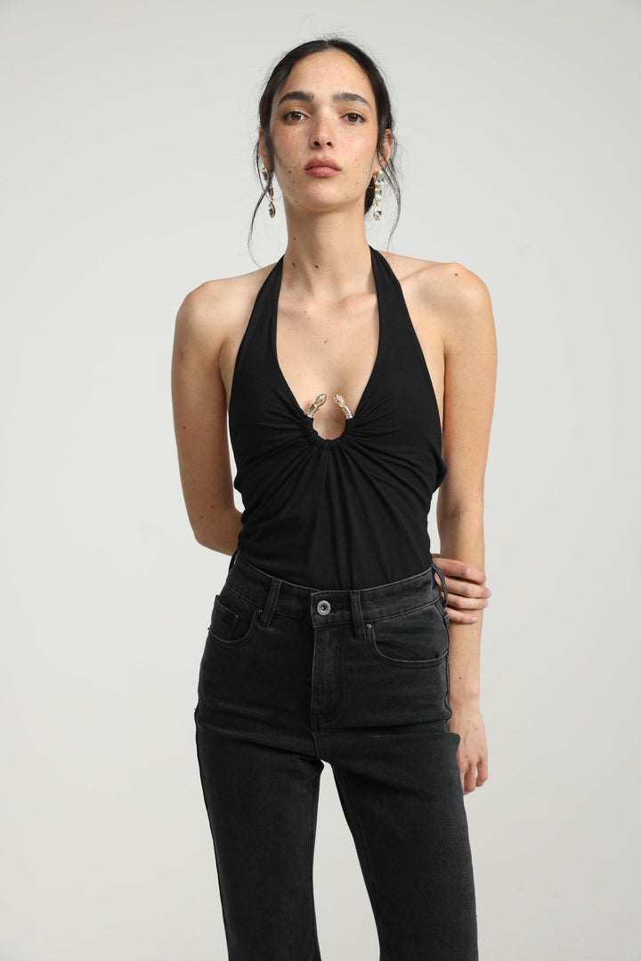 Edgy Black Bodysuit