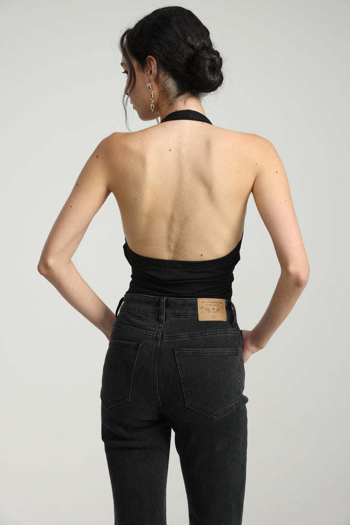 Edgy Black Bodysuit