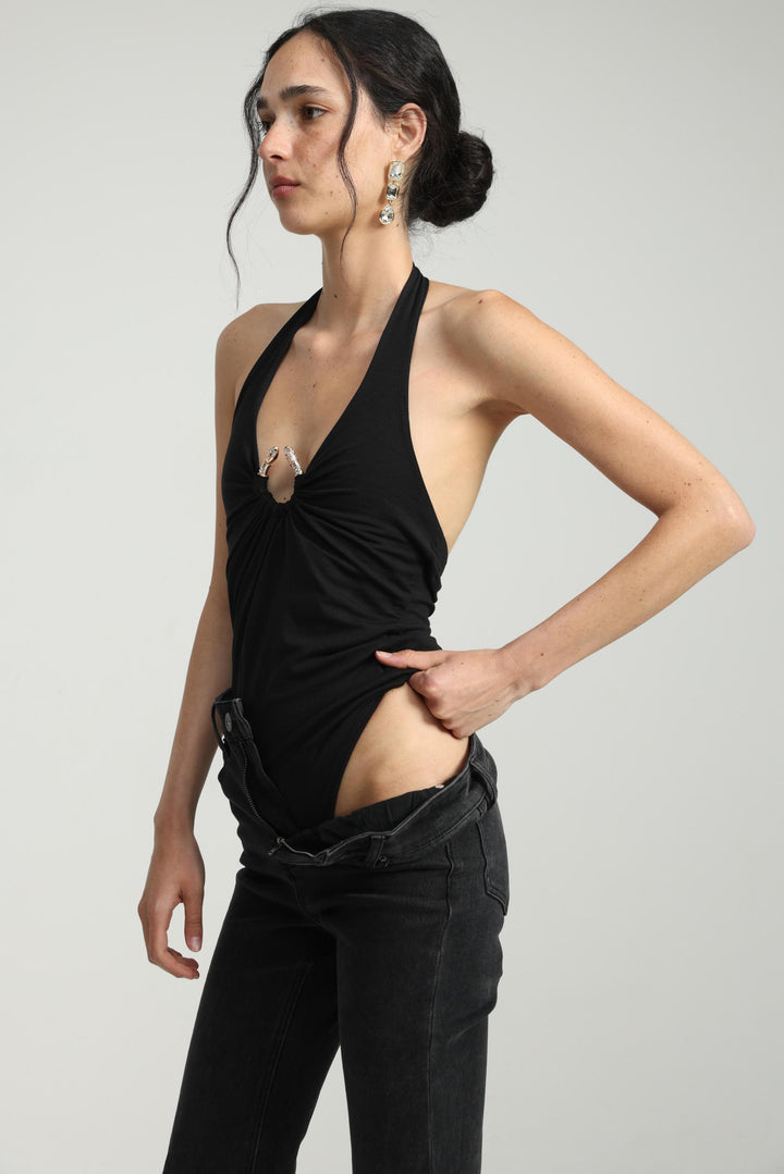 Edgy Black Bodysuit