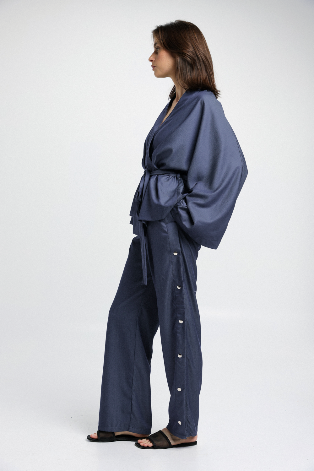 Popper Denim Blue Joggers