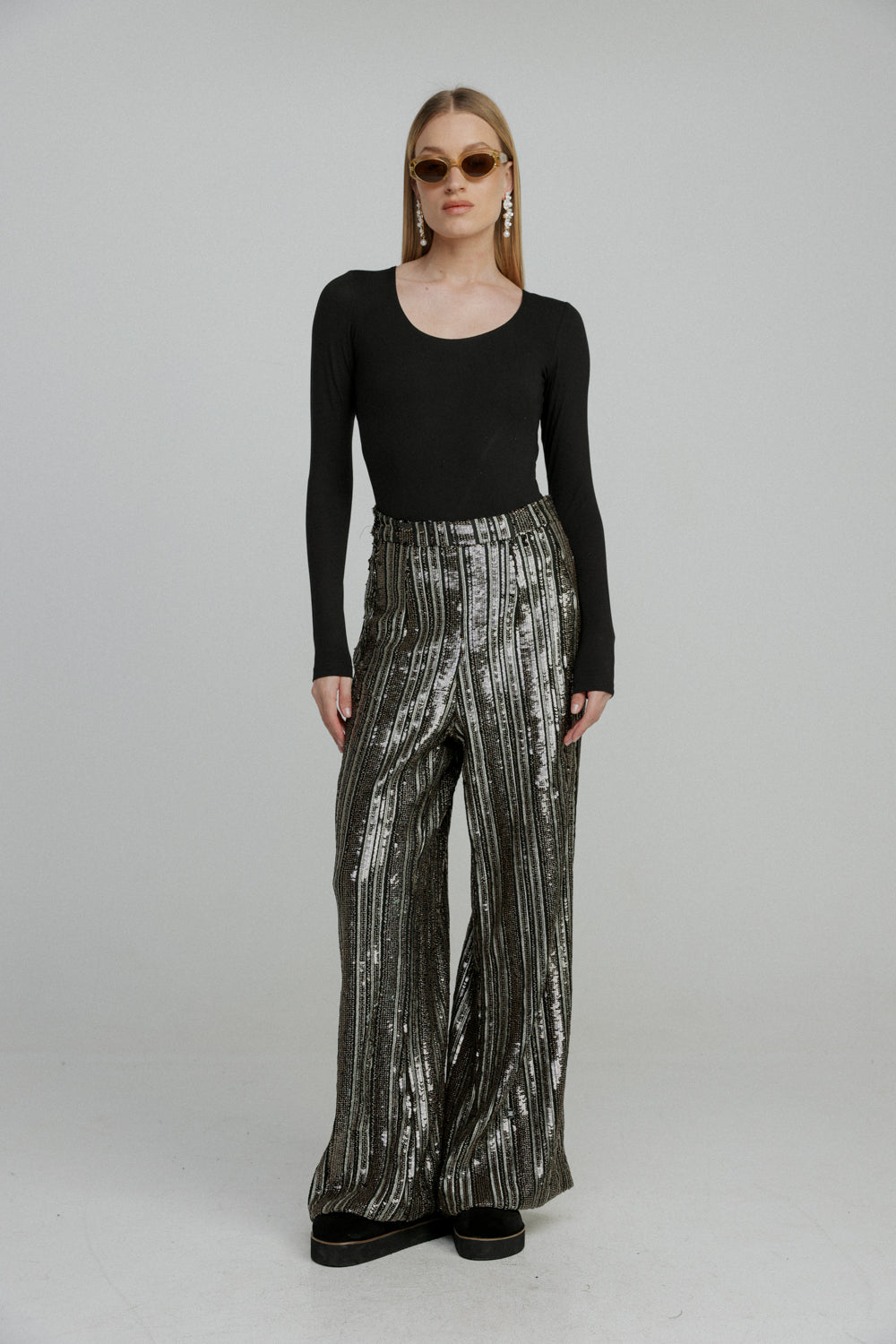 Sequin Black Bottoms