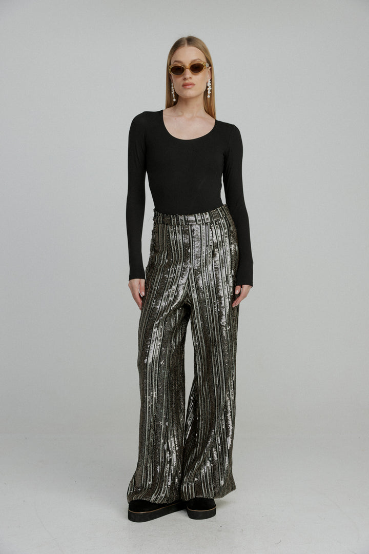 Sequin Black Bottoms