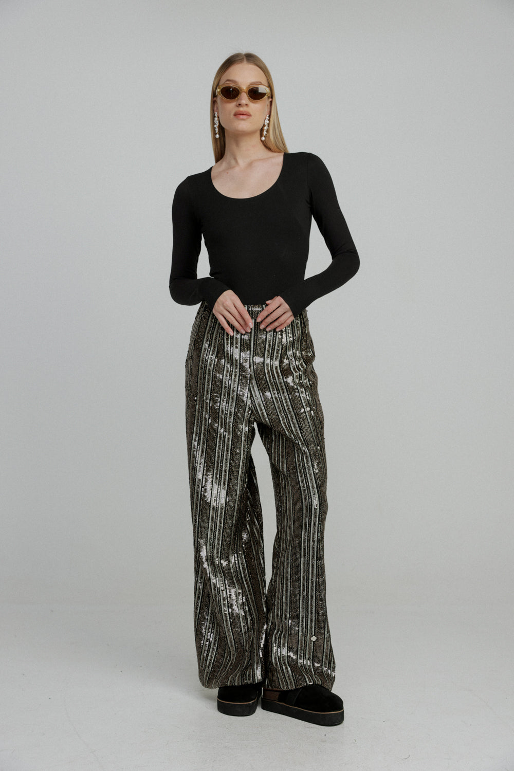 Sequin Black Bottoms