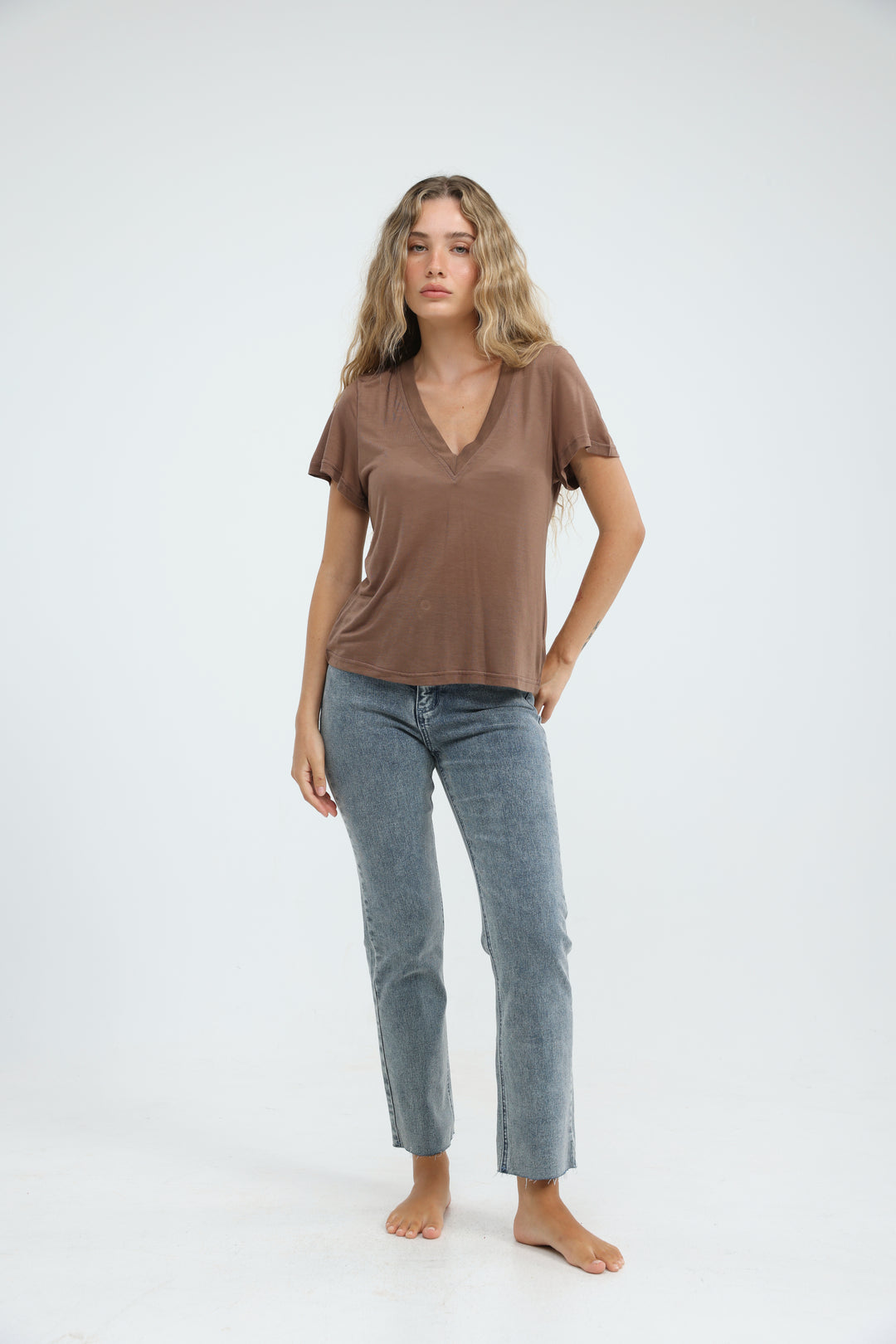 Clean45 Brown V T-Shirt