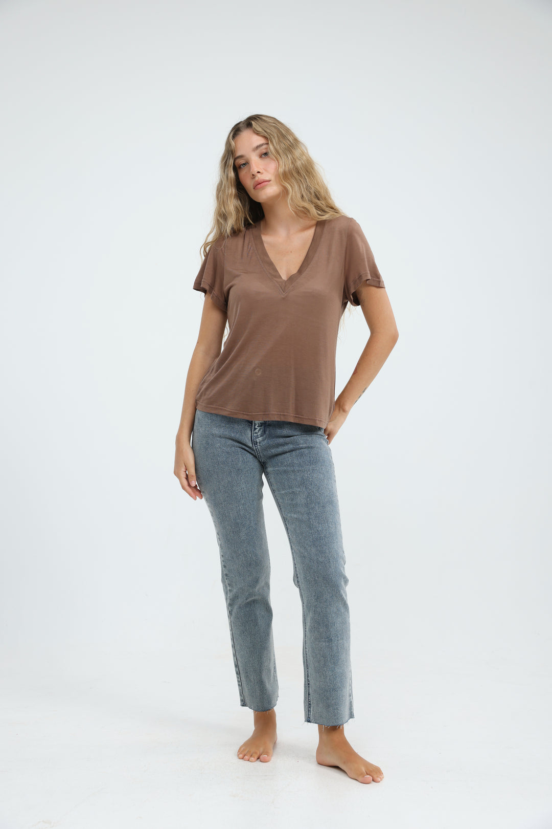Clean45 Brown V T-Shirt