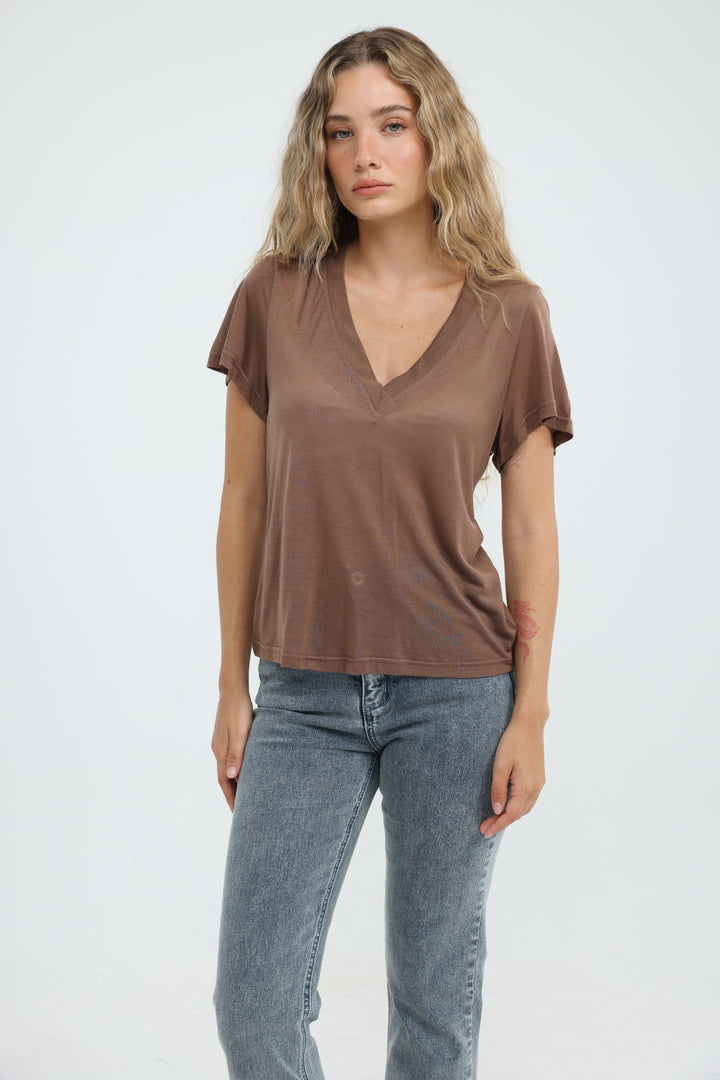 Clean45 Brown V T-Shirt