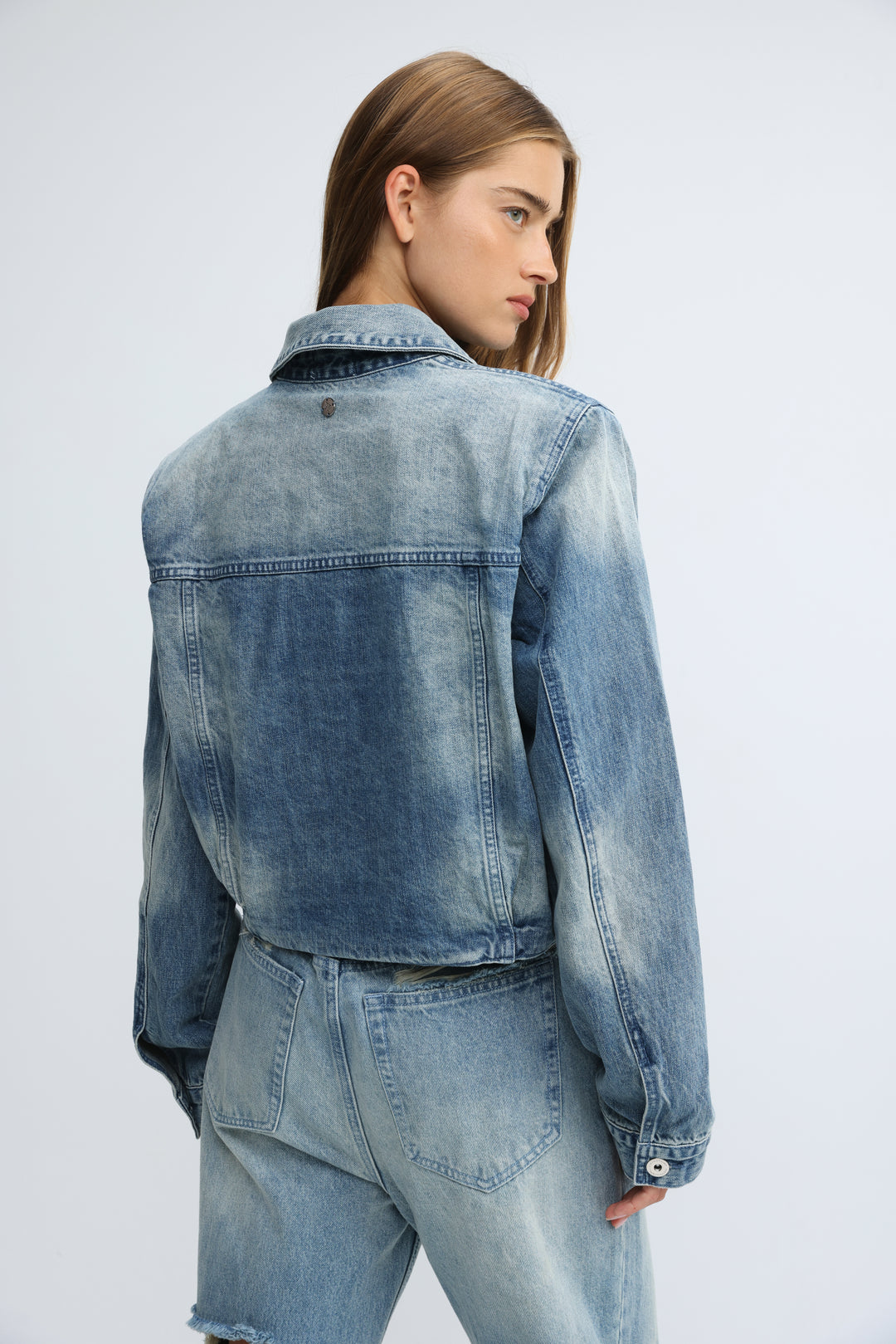 Padded Blue Denim Jacket