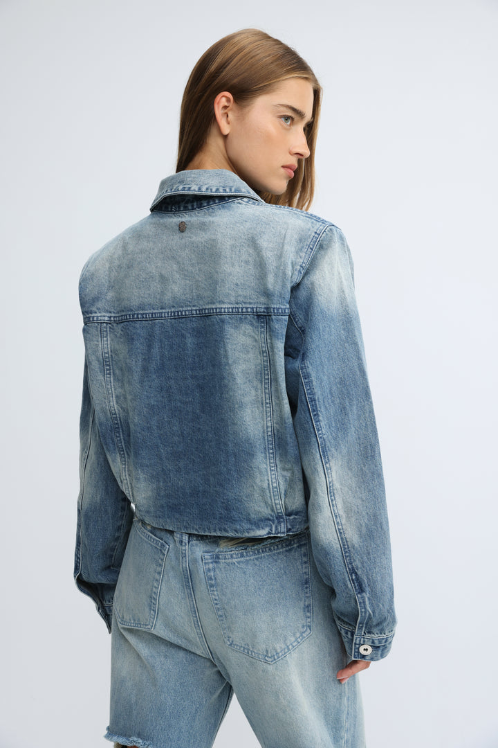 Padded Blue Denim Jacket