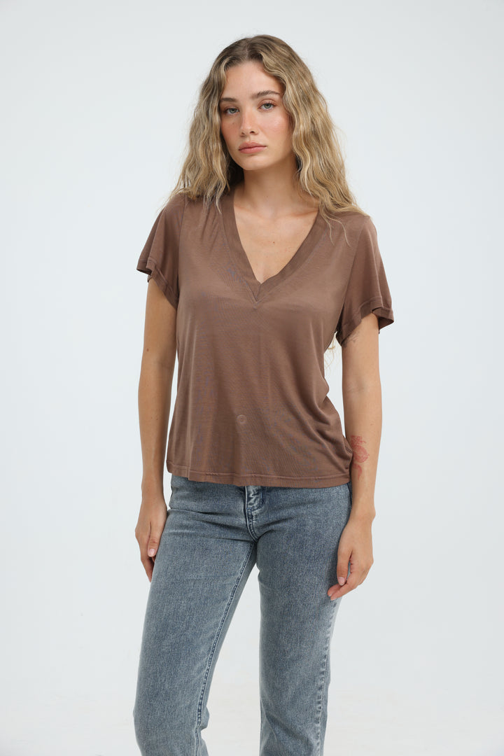 Clean45 Brown V T-Shirt