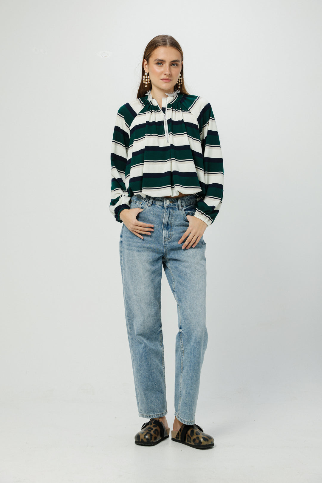 Eyes Green Striped Polo