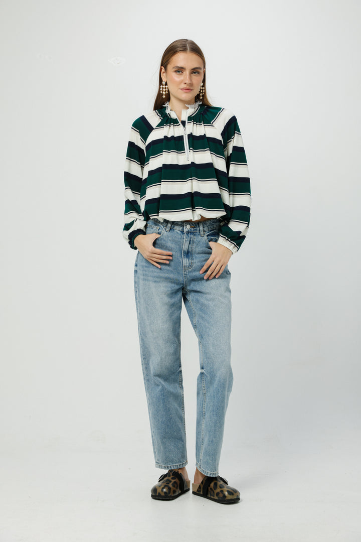 Eyes Green Striped Polo