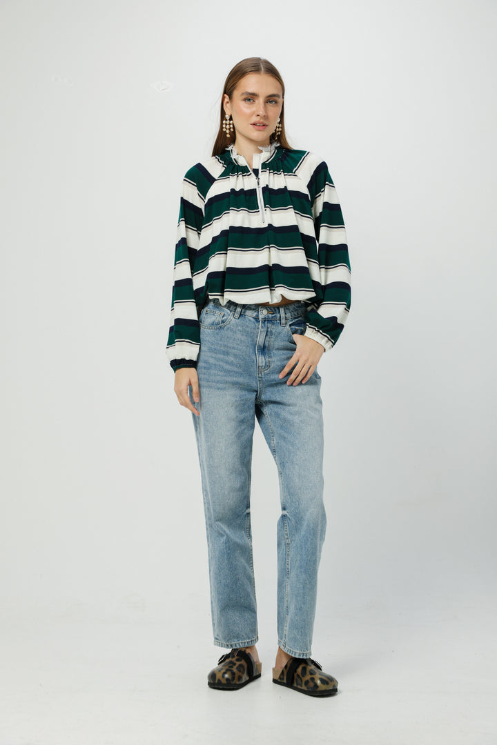 Eyes Green Striped Polo