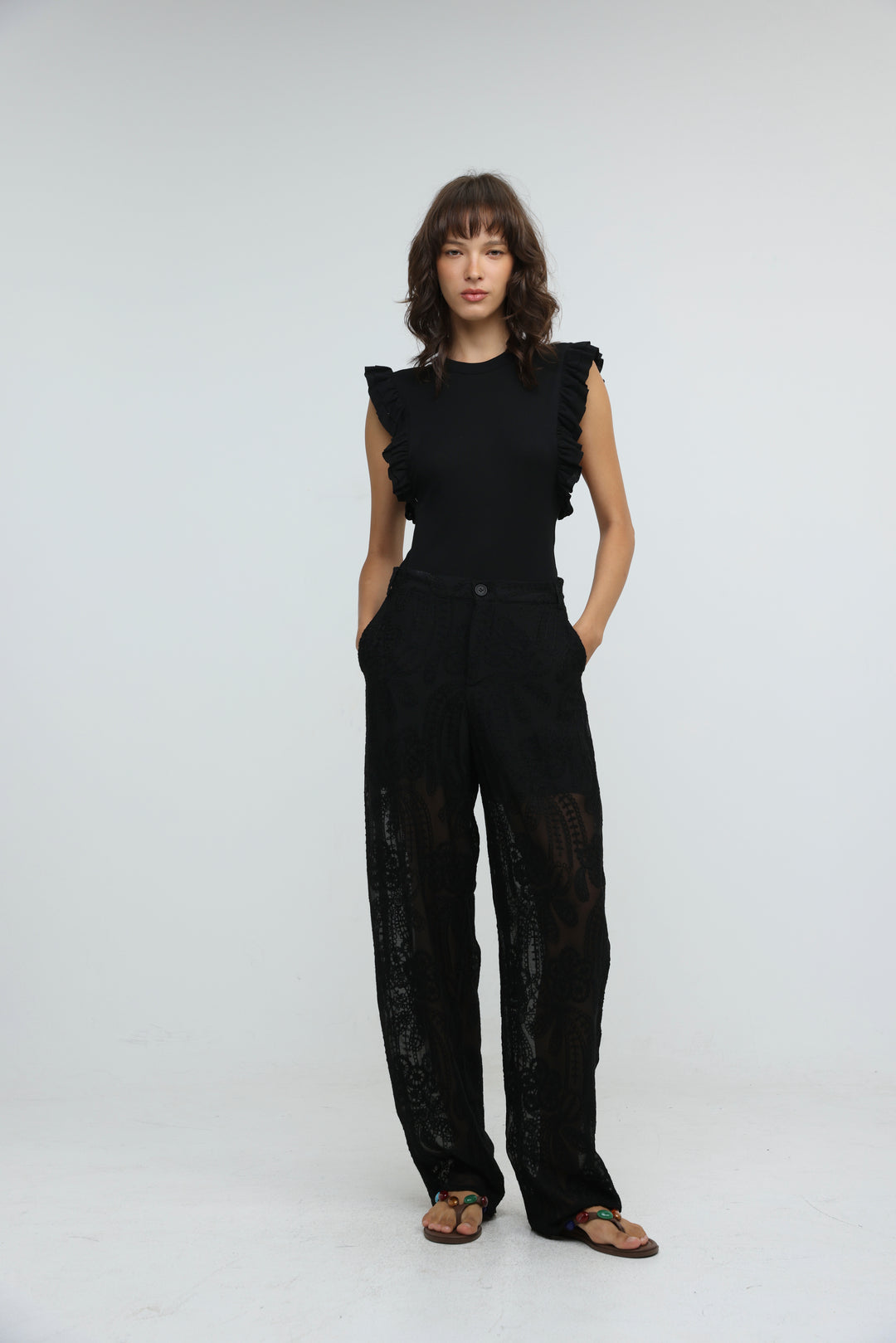 Flora Black Tank