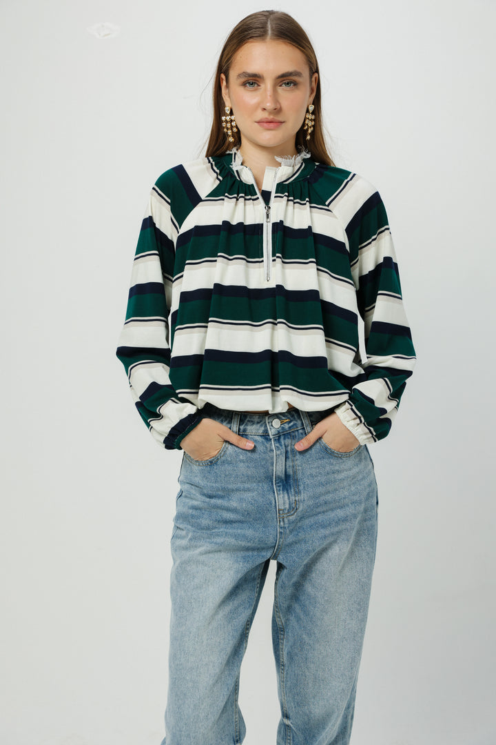 Eyes Green Striped Polo