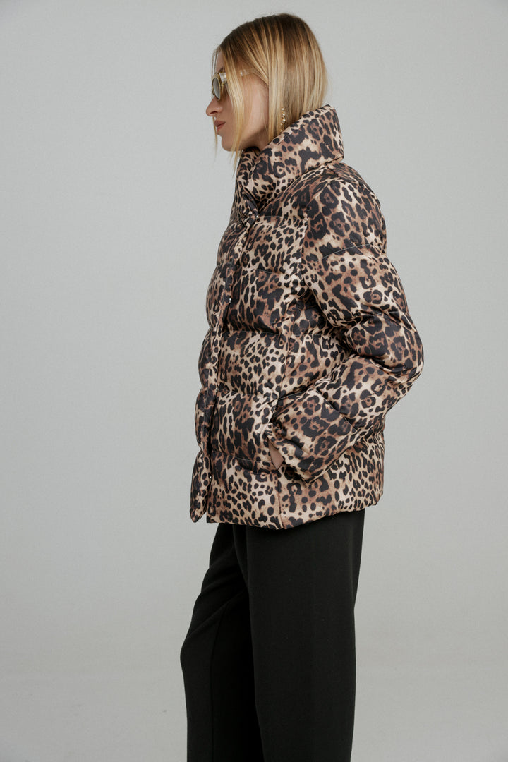 מעיל מנומר מידה S - Quilted Leopard Coat